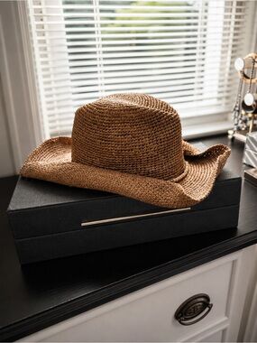 Hat Attack Tan Raffia Cowboy Hat